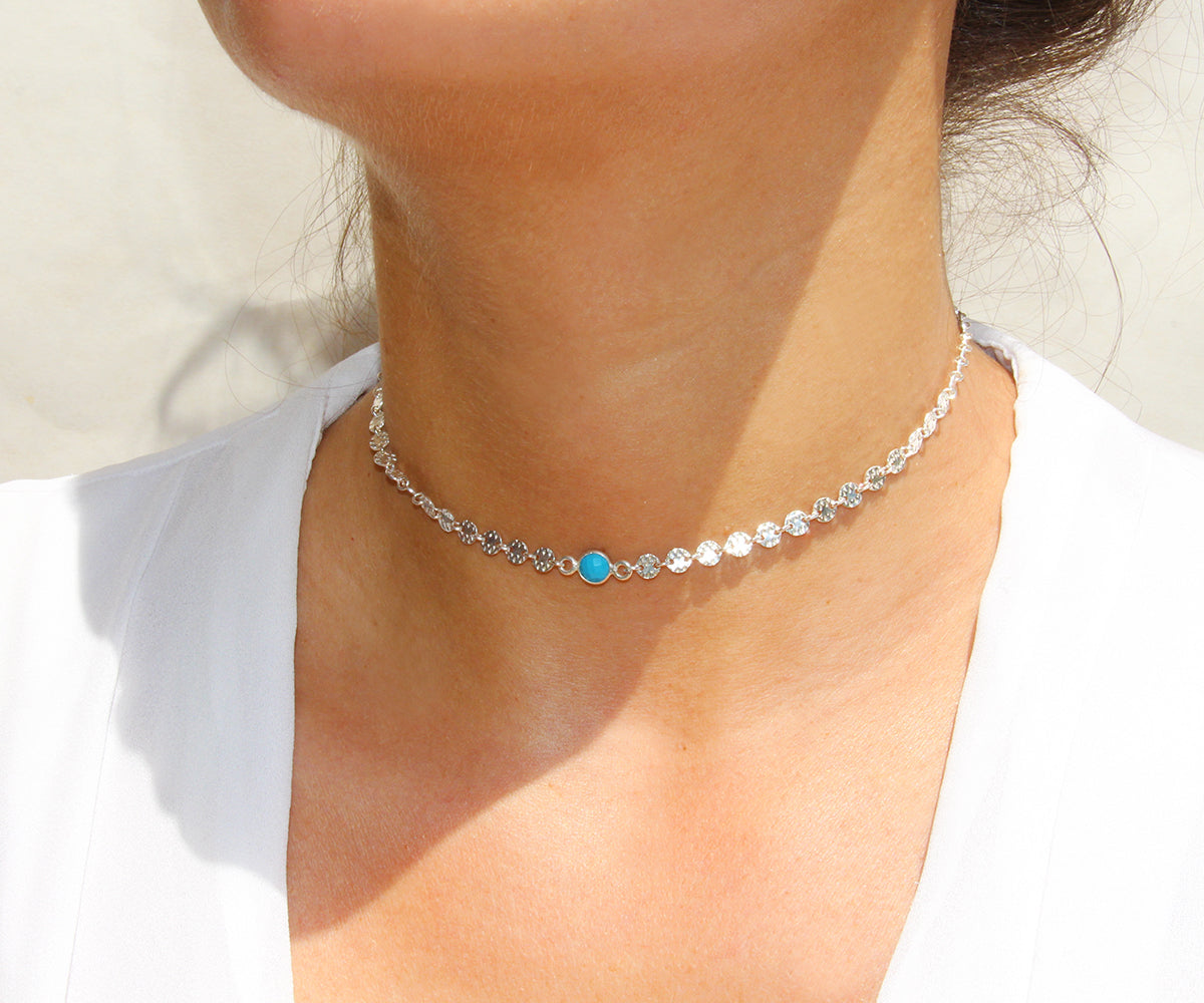 Collier Argent Collier Ras De Cou Petite Perle COLLIER