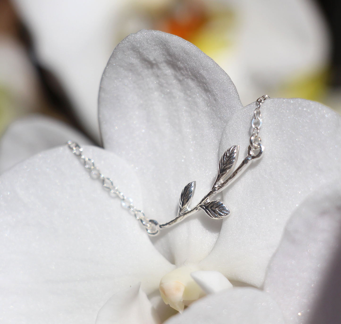 Bracelet Myosotis - Branches feuilles - Argent 925