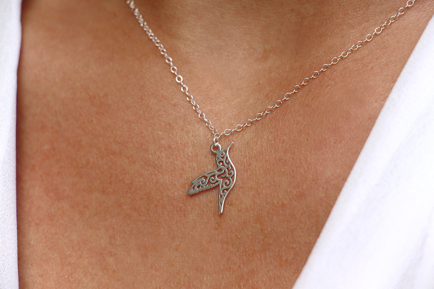 Collier Picaflor - Oiseau colibri - Argent 925