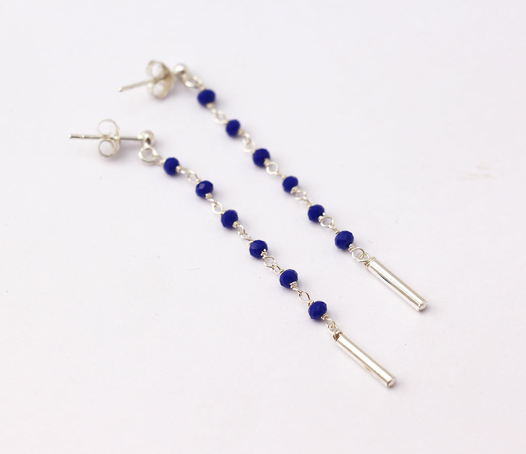 Boucles d'oreilles Bohémia - Pierres Bleu électrique - Argent 925