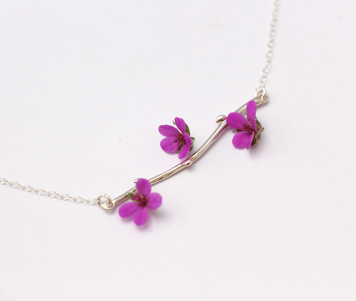 Collier Aubépine - Branche - Bourgeons - Argent 925