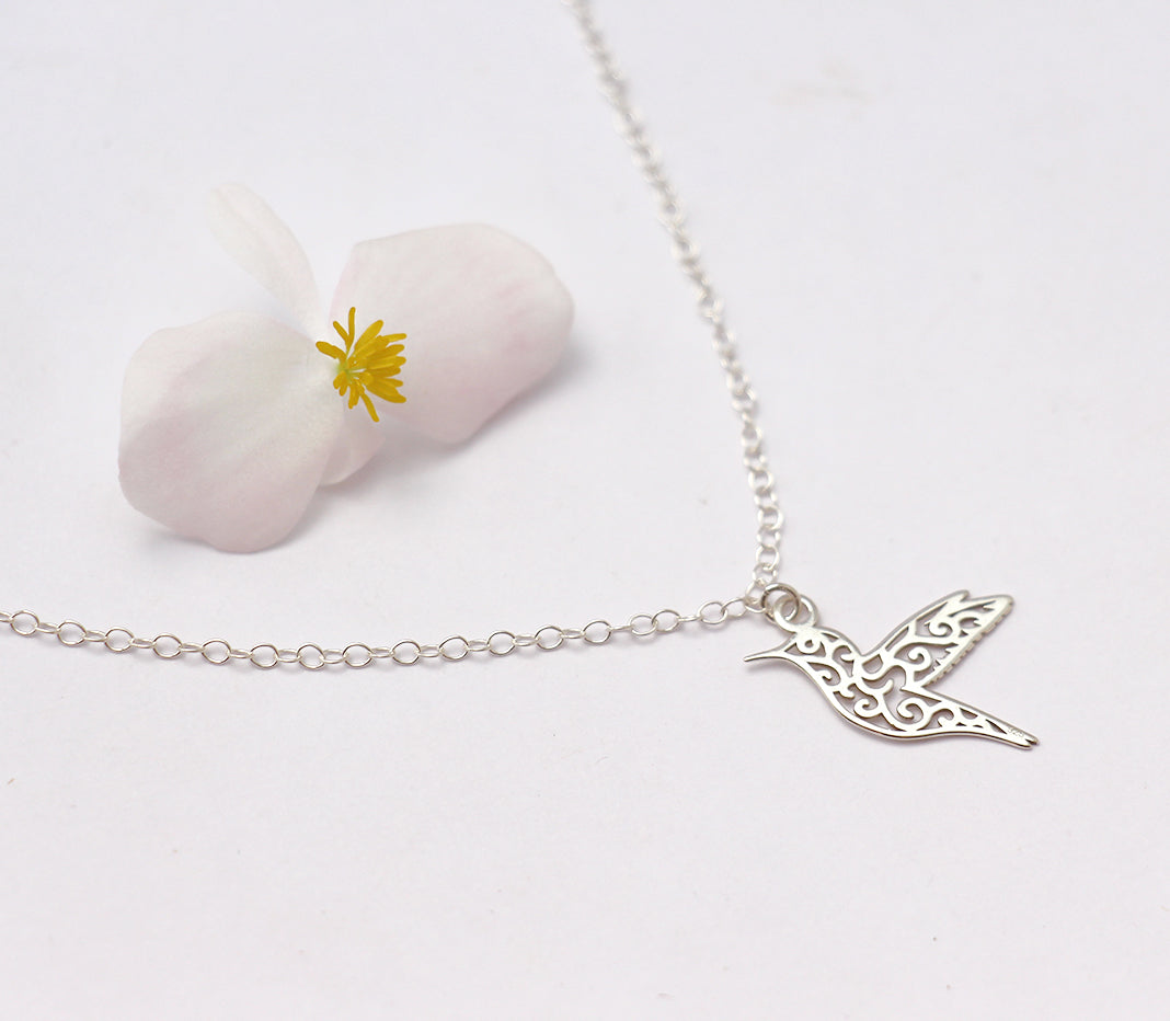 Collier Picaflor - Oiseau colibri - Argent 925