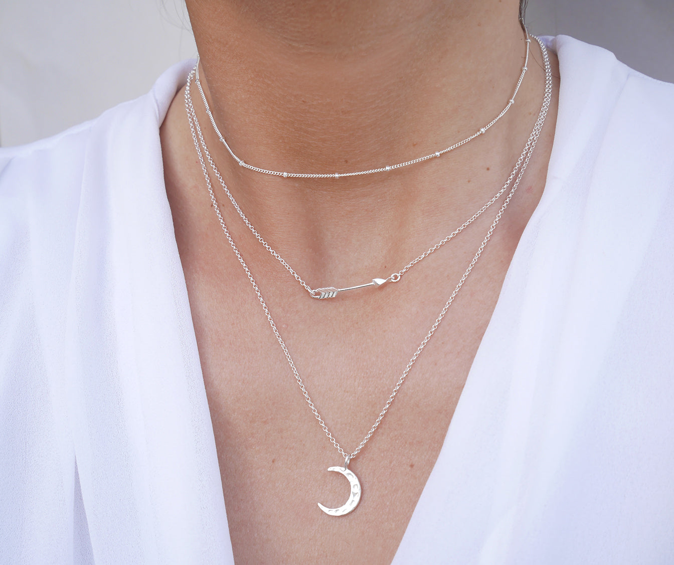 Ras du cou Satélit mini - Choker - Chaîne fine petites boules - Argent 925