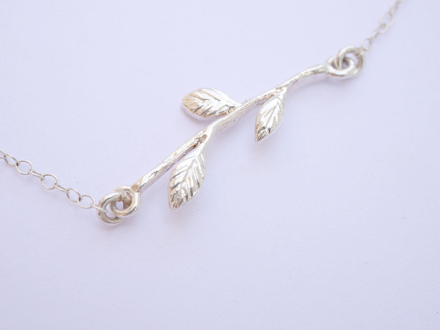 Collier Myosotis - Branches feuilles - Argent 925