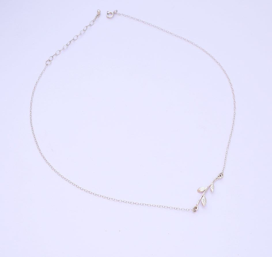 Collier Myosotis - Branches feuilles - Argent 925