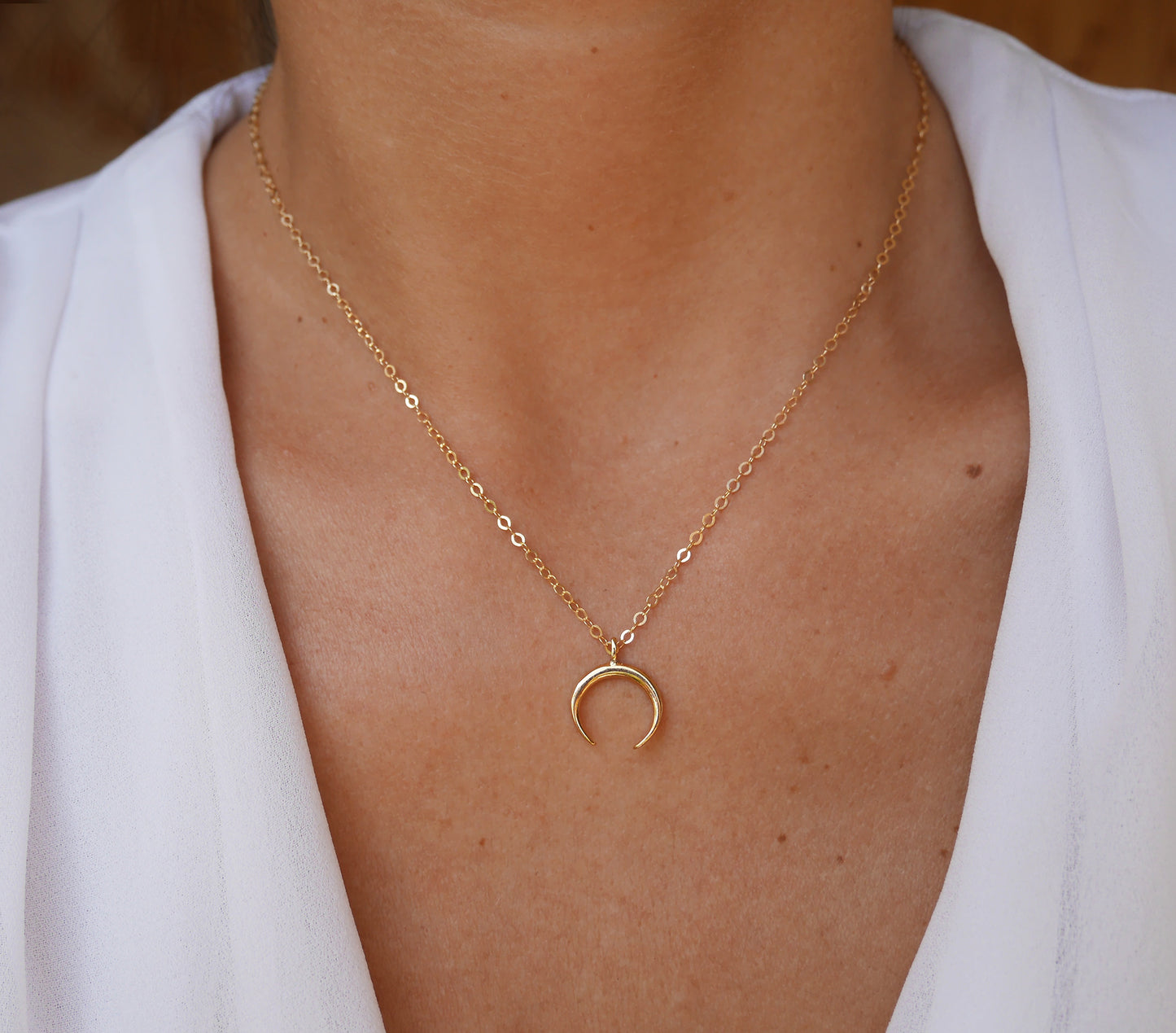 Collier Luna - Croissant de lune - Boho - Plaqué Or