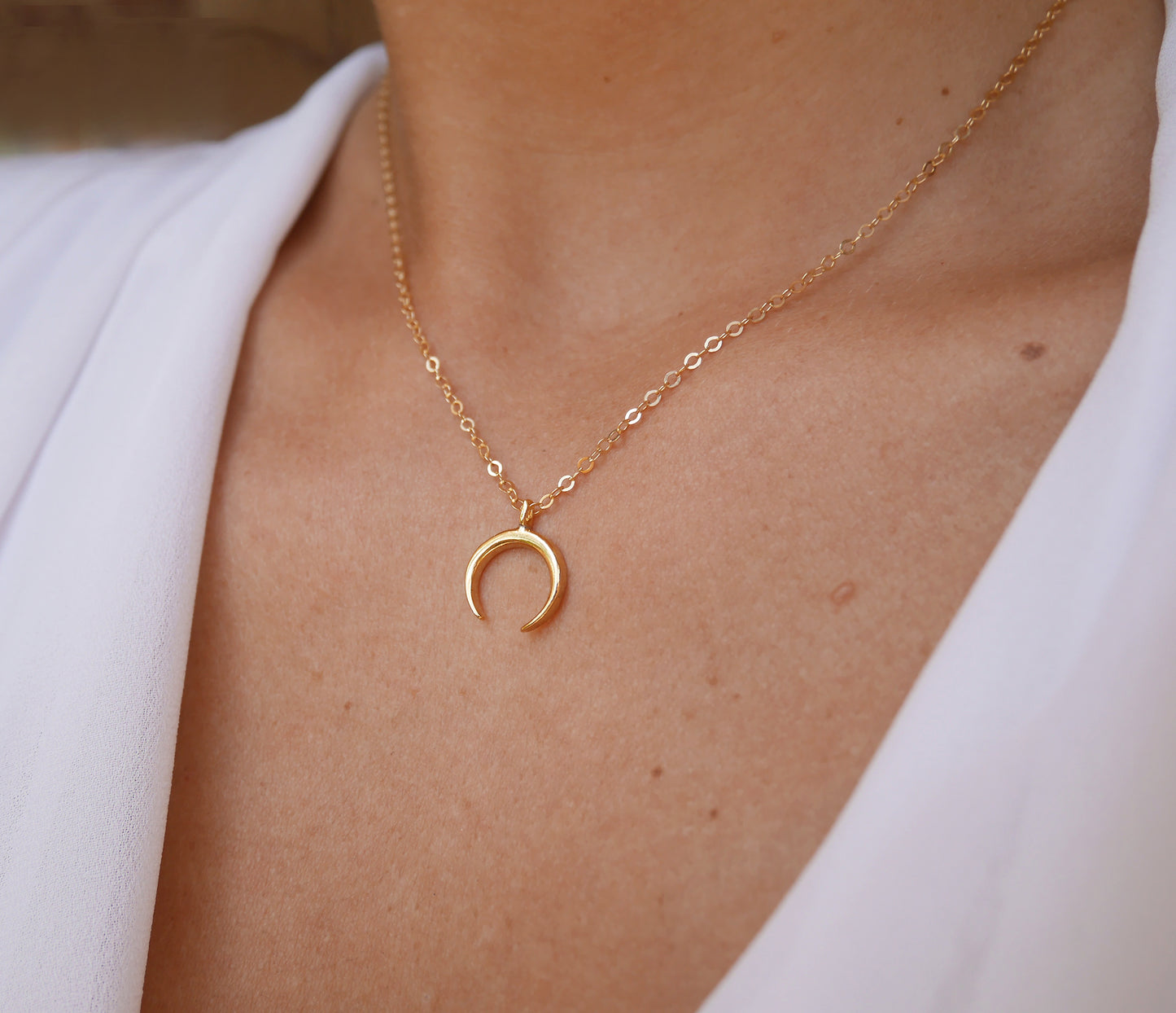 Collier Luna - Croissant de lune - Boho - Plaqué Or