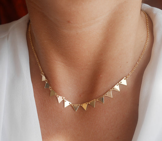 Collier Némésis - Triangles - Géométrique - Plaqué Or