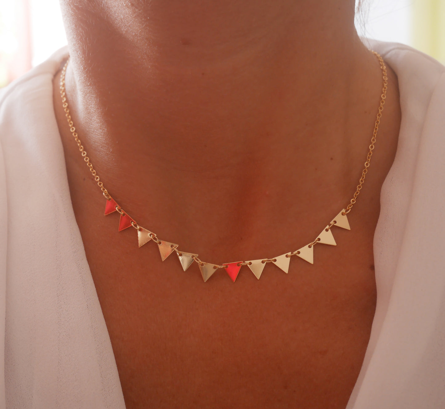 Collier Némésis - Triangles - Géométrique - Plaqué Or