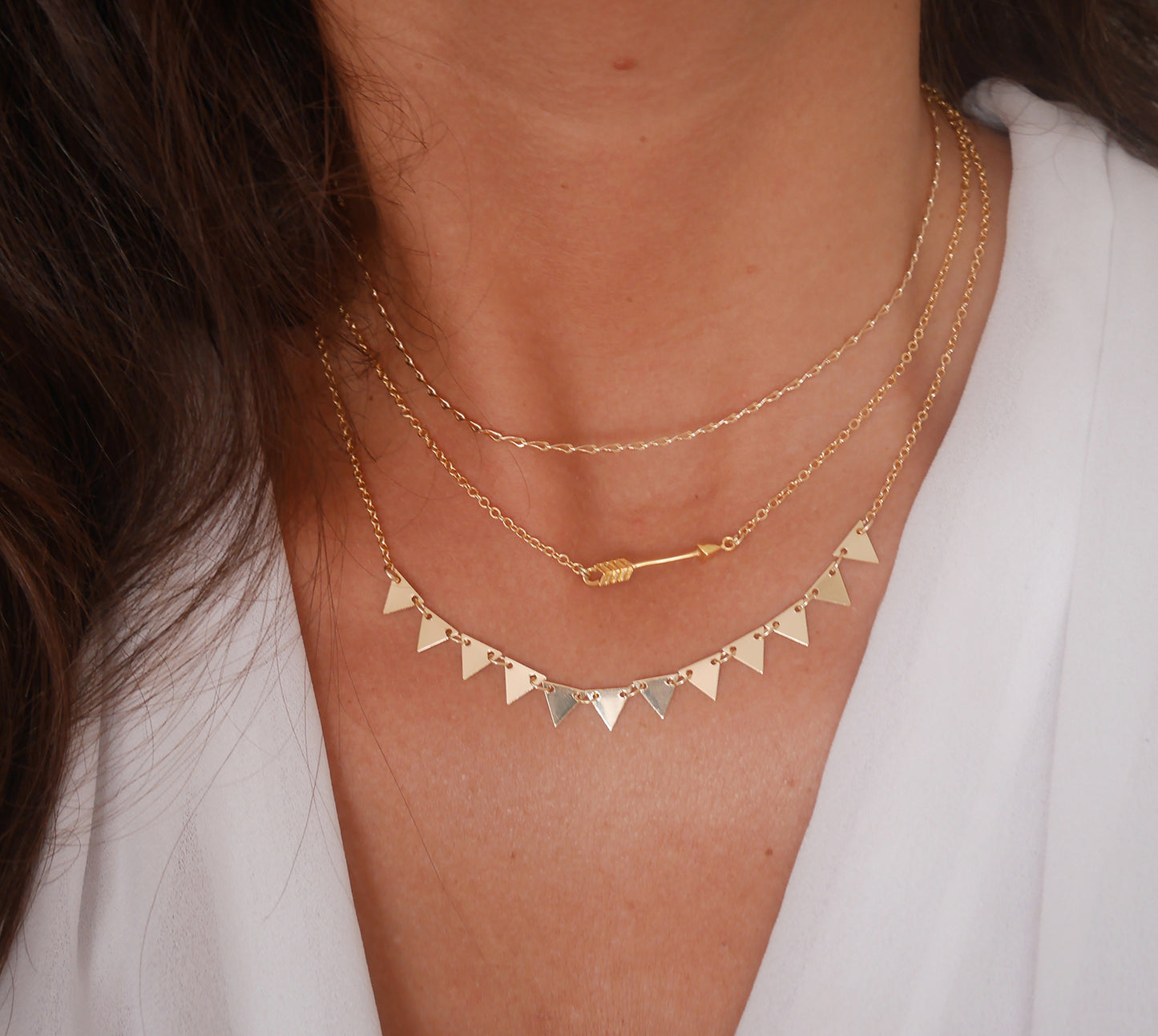 Collier Némésis - Triangles - Géométrique - Plaqué Or