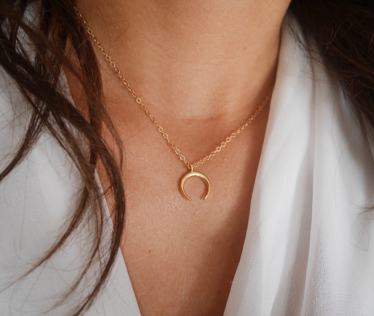 Collier Luna - Croissant de lune - Boho - Plaqué Or