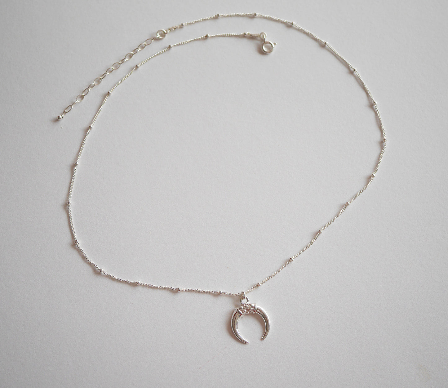 Collier Bohomoon - Croissant de lune - Chaîne satellite - Argent 925