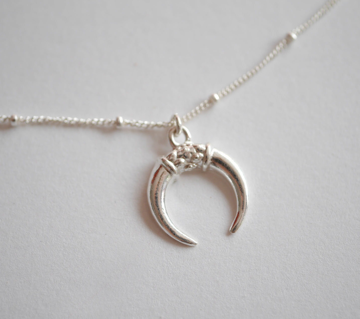 Collier Bohomoon - Croissant de lune - Chaîne satellite - Argent 925