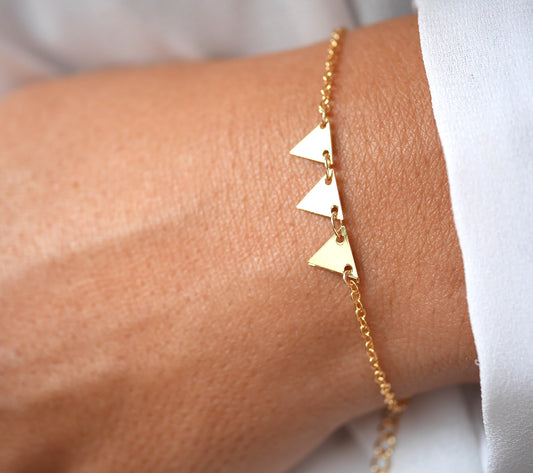 Bracelet Triunghi - Triangles - Géométrique - Plaqué Or