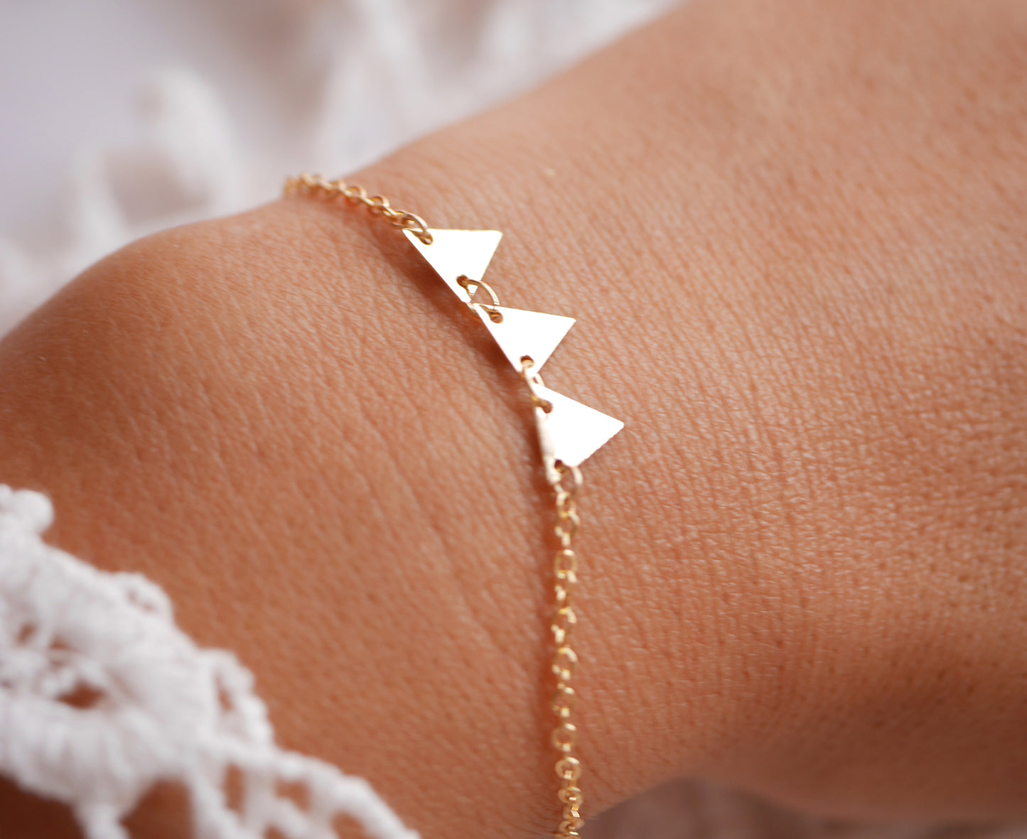 Bracelet Triunghi - Triangles - Géométrique - Plaqué Or