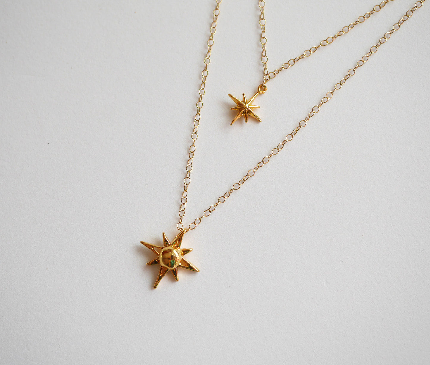 Collier Northstar Double - Etoile polaire - Double rang - Plaqué Or