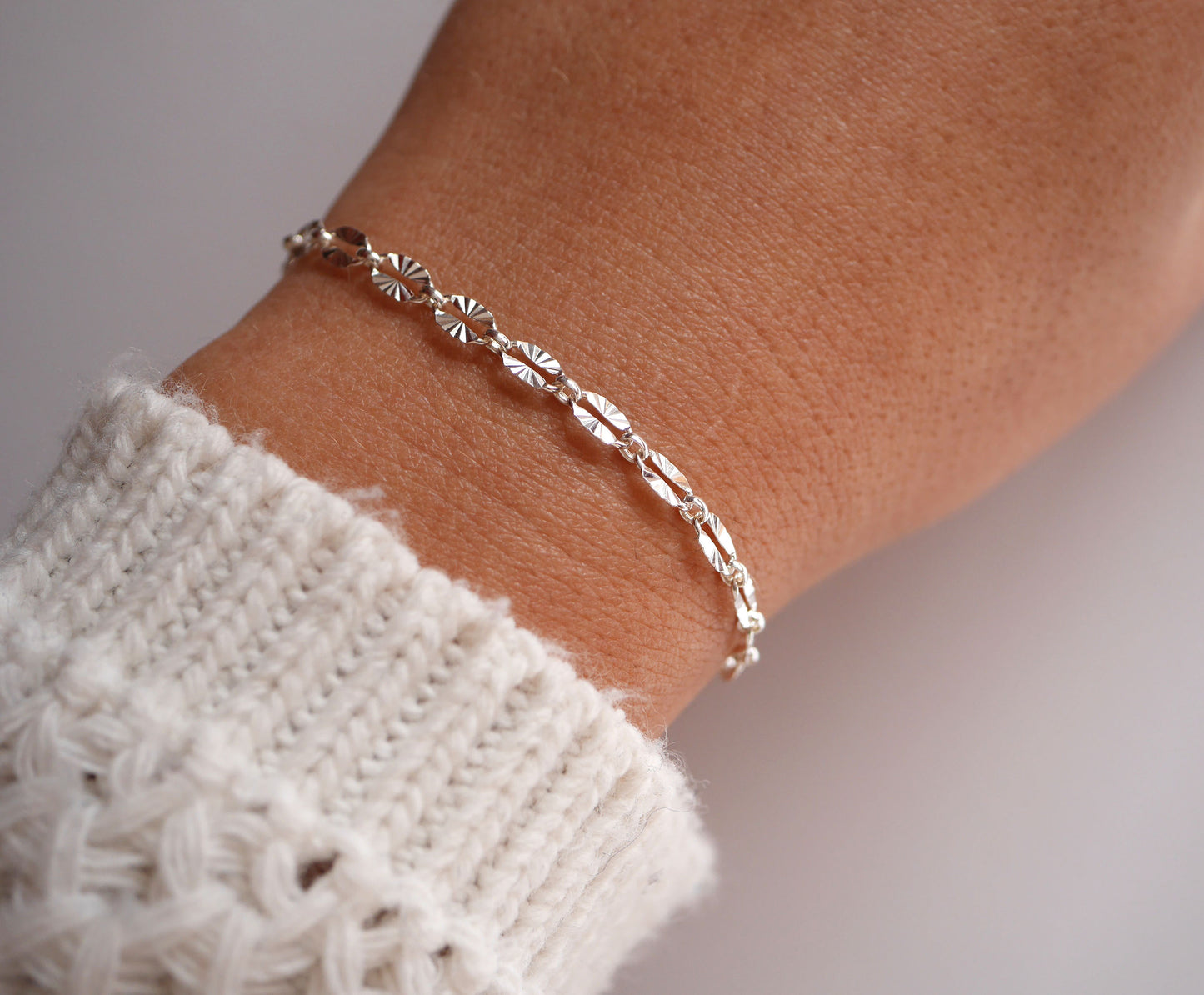 Bracelet Scintilla - Chaîne diamant - Gourmette fine - Argent 925