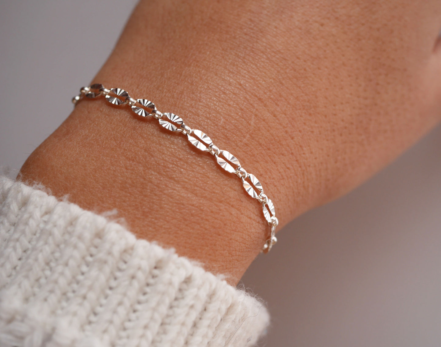 Bracelet Scintilla - Chaîne diamant - Gourmette fine - Argent 925