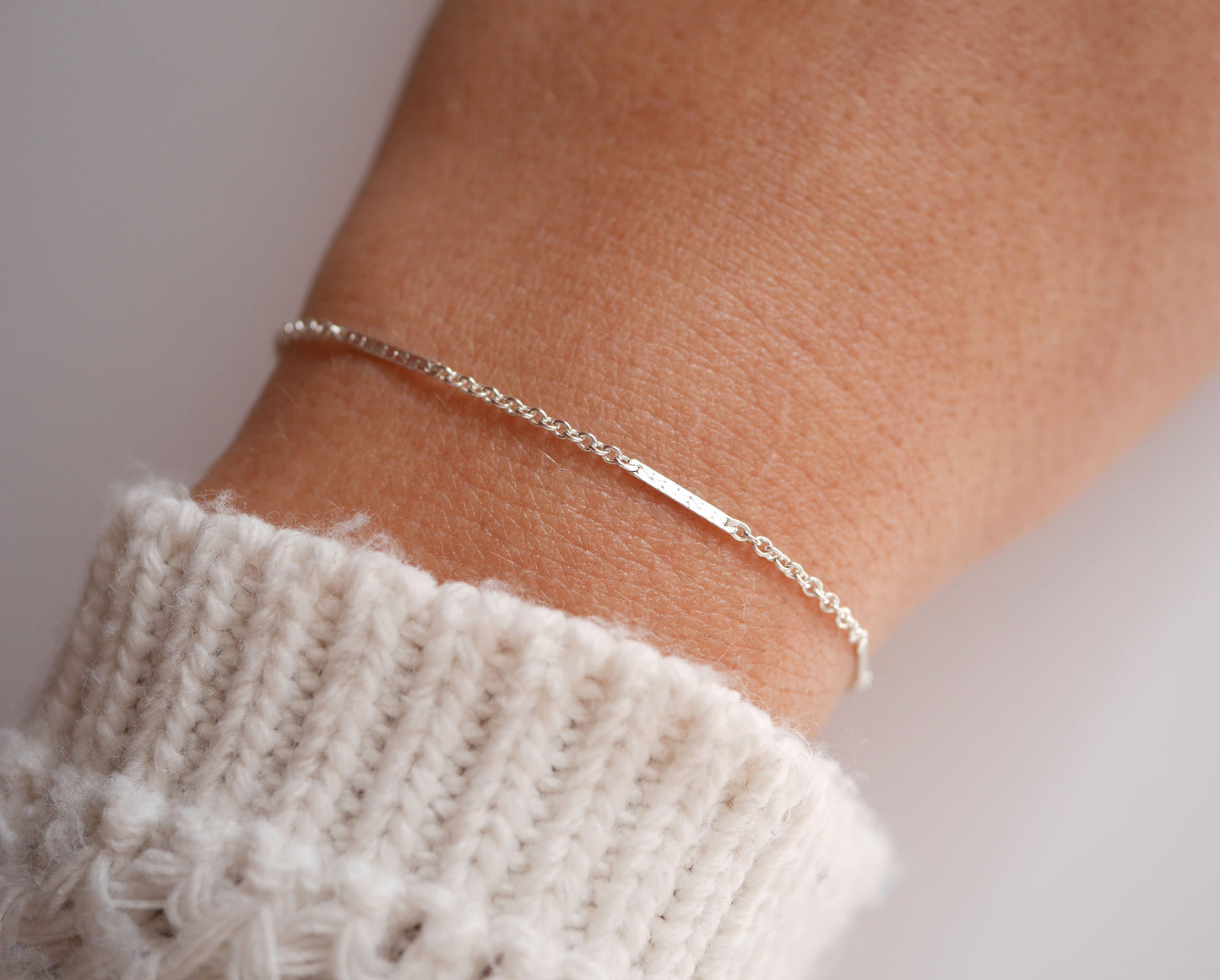 Bracelet Elise - Chaîne barre fine - Argent 925