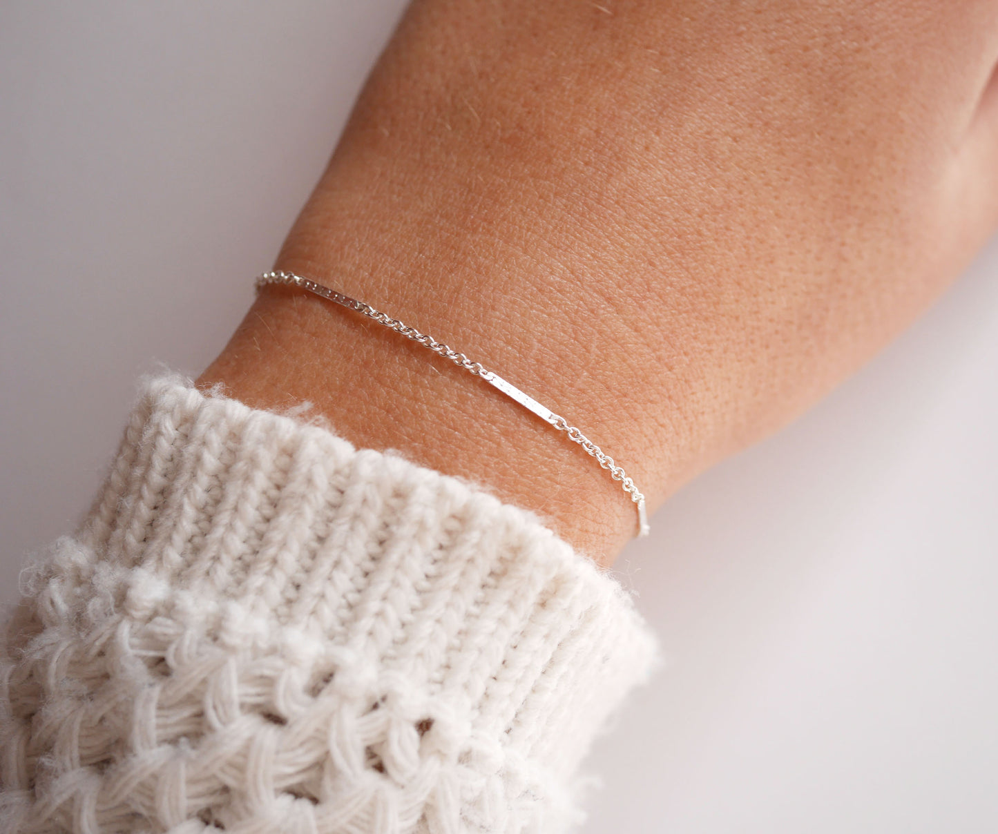 Bracelet Elise - Chaîne barre fine - Argent 925