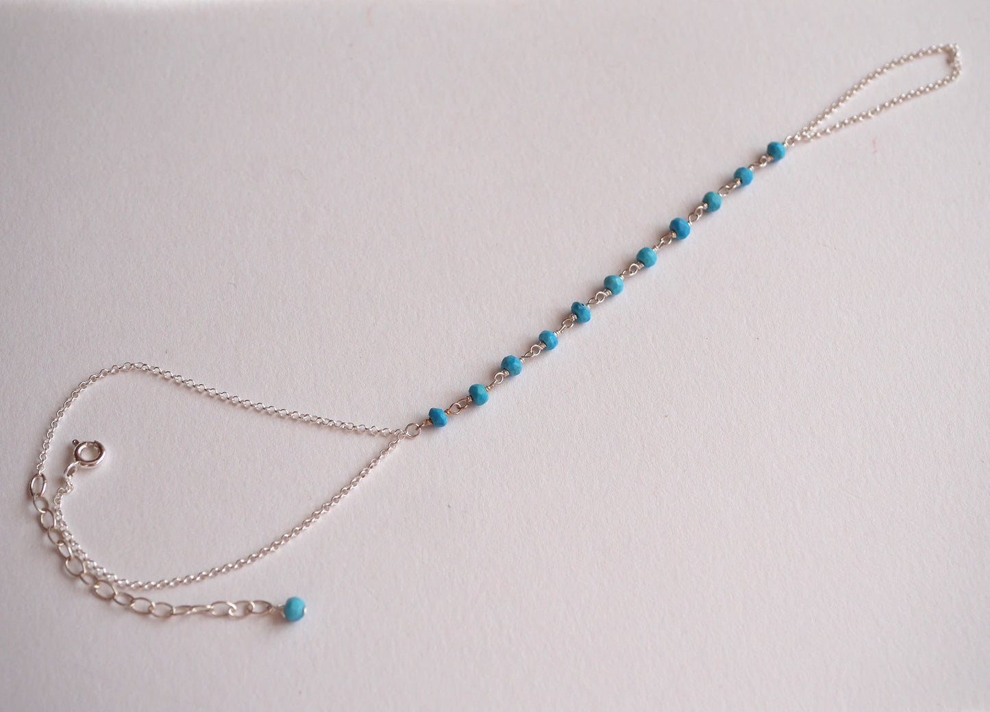 Bijoux de main Bohémia - Pierres Turquoise - Chaîne rosaire - Argent 925