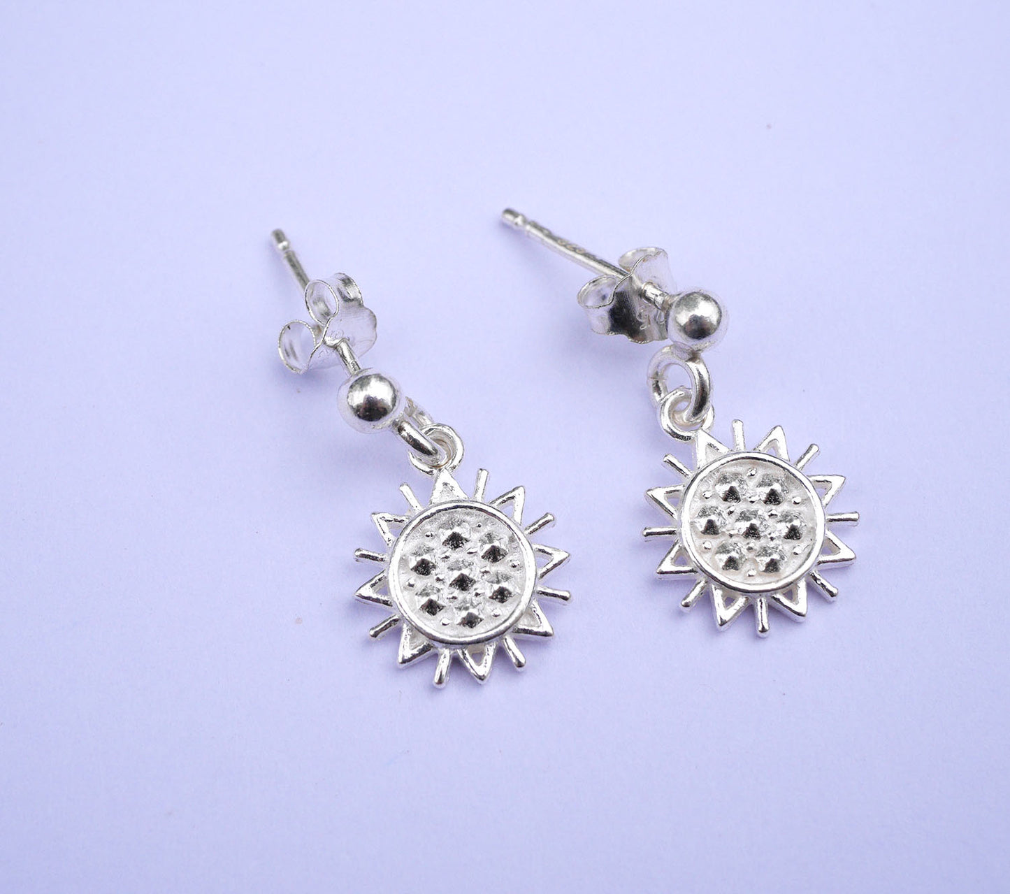 Boucles d'oreille Shiny - Soleil pendant - Argent 925