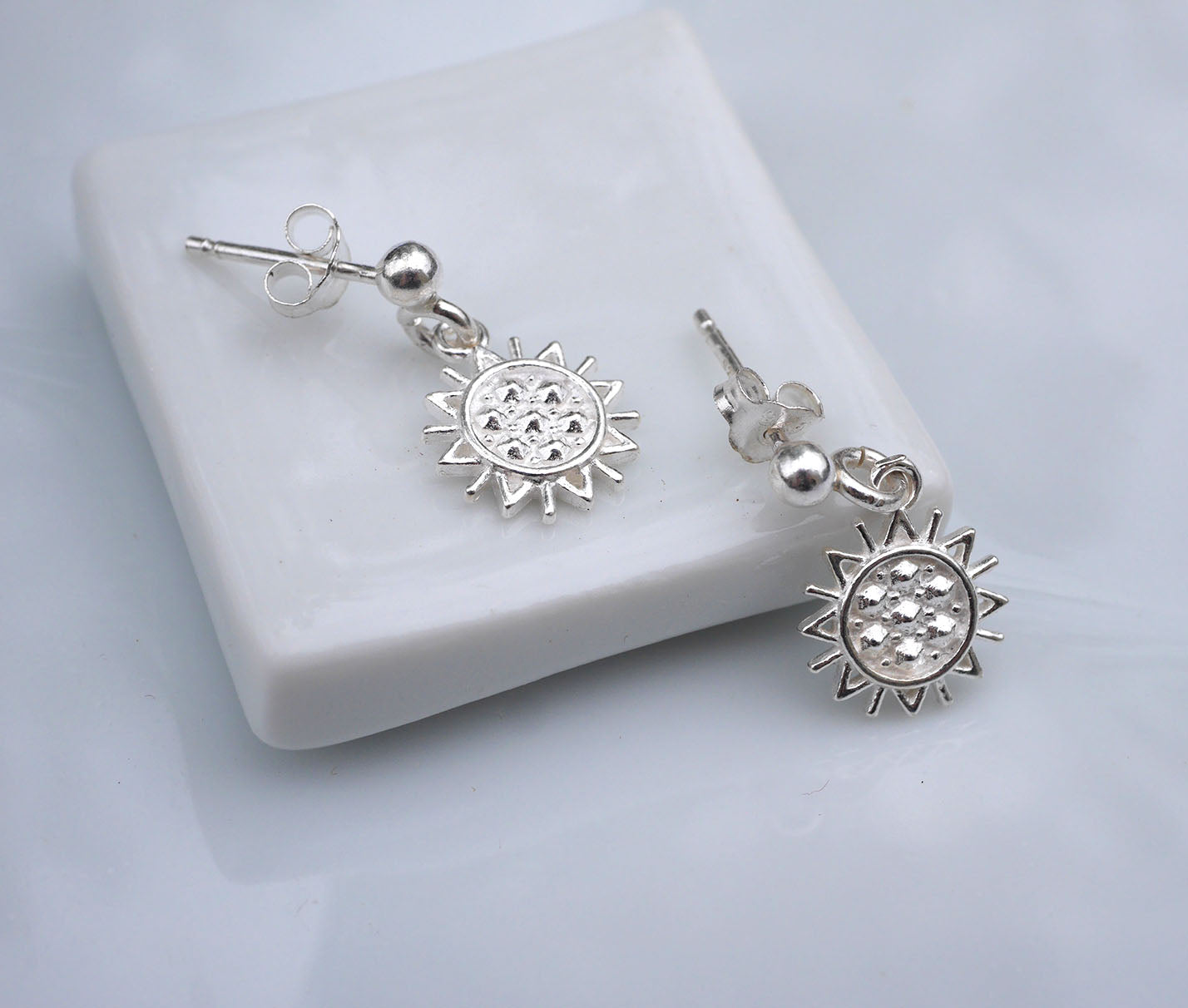 Boucles d'oreille Shiny - Soleil pendant - Argent 925