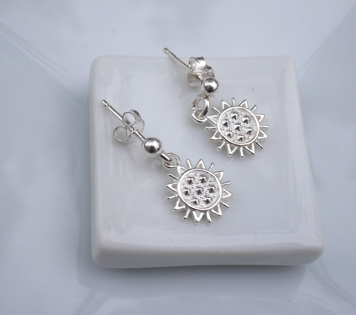 Boucles d'oreille Shiny - Soleil pendant - Argent 925