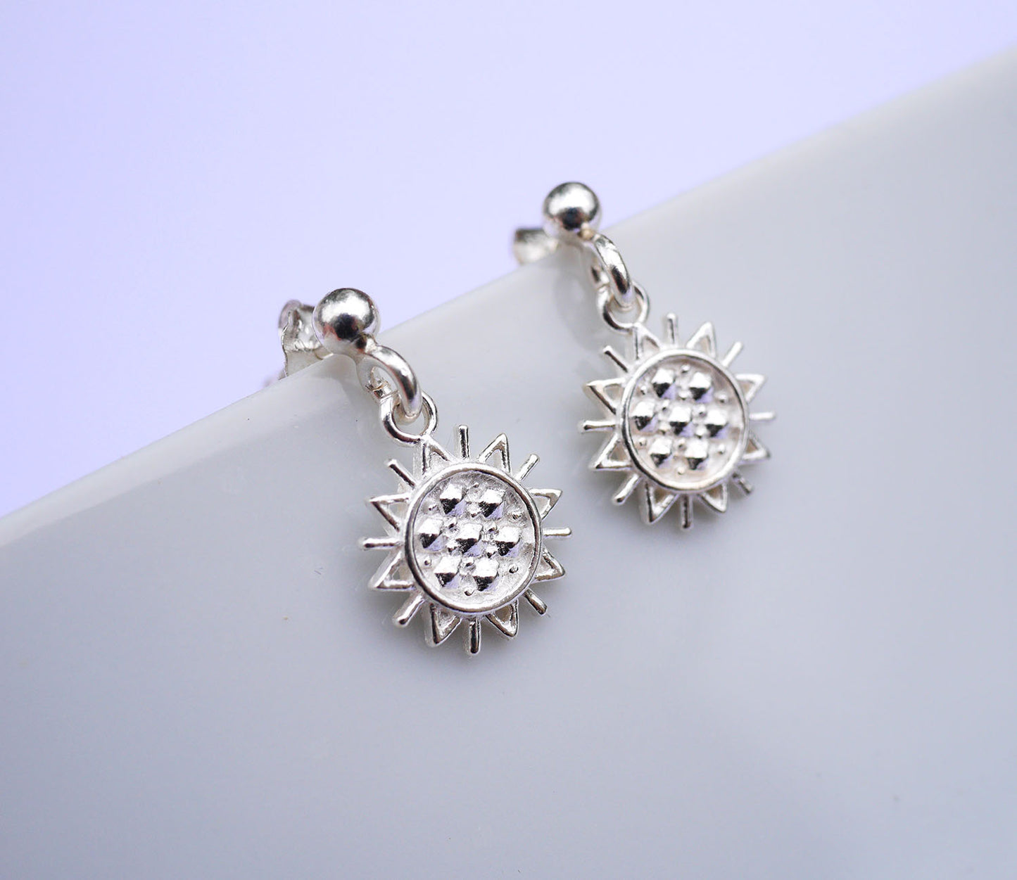 Boucles d'oreille Shiny - Soleil pendant - Argent 925