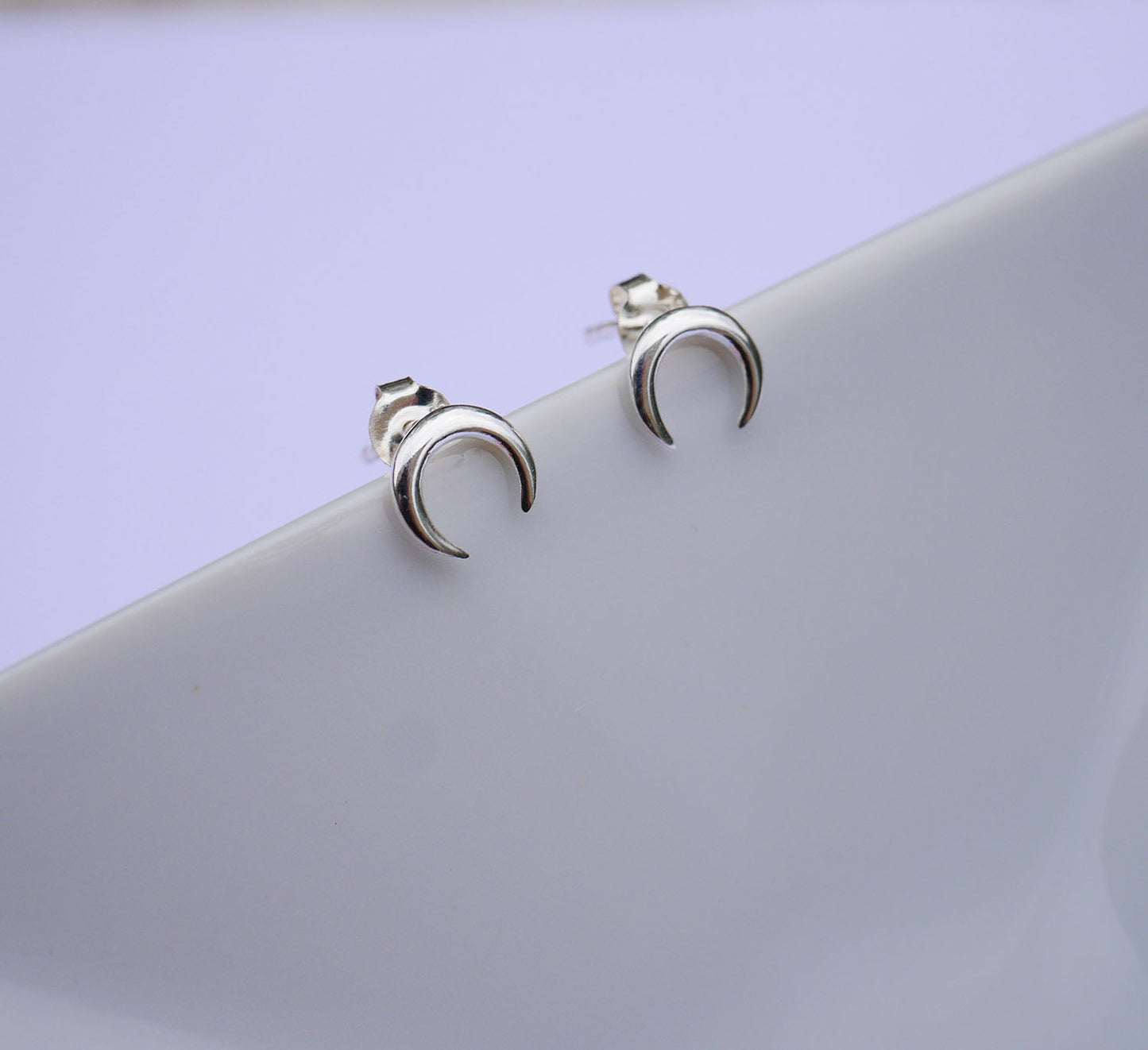 Boucles d'oreille Luna - Puce croissant de lune - Argent 925