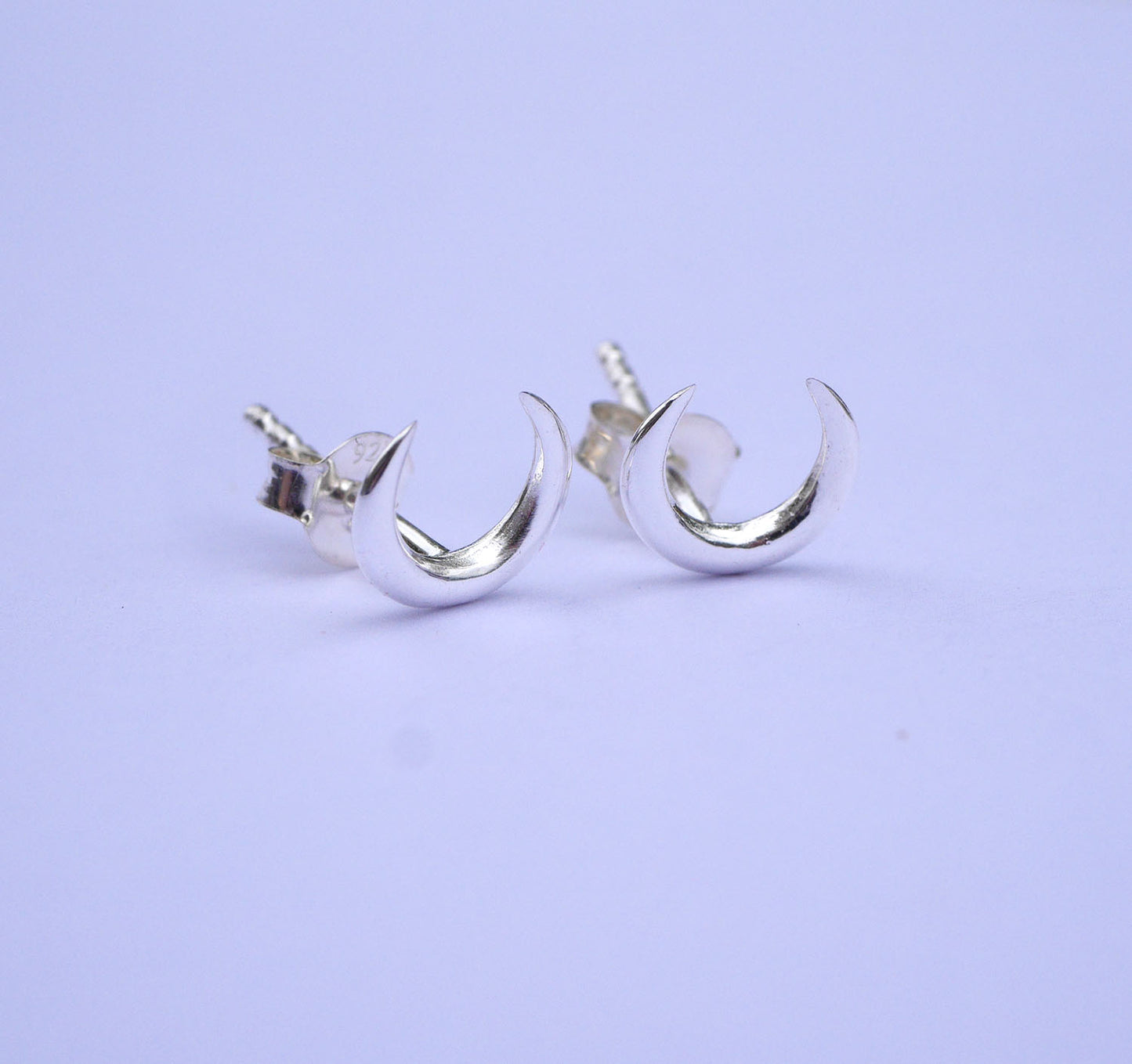 Boucles d'oreille Luna - Puce croissant de lune - Argent 925