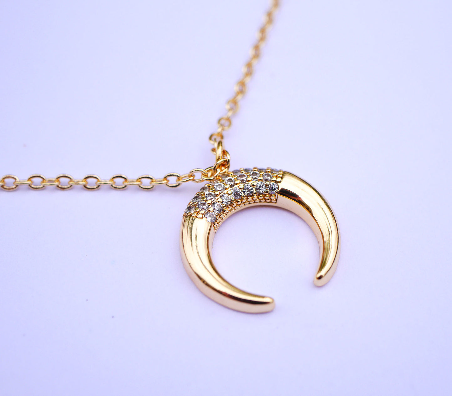 Collier Luna Diamond - Croissant de lune - Plaqué Or