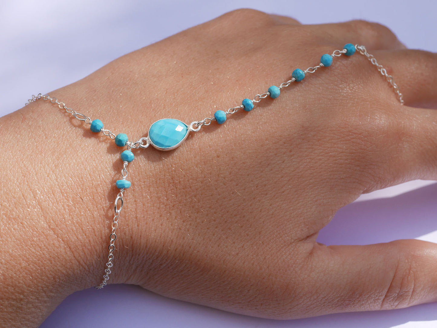 Bijoux de main Ondine - Pierres Turquoise - Argent 925