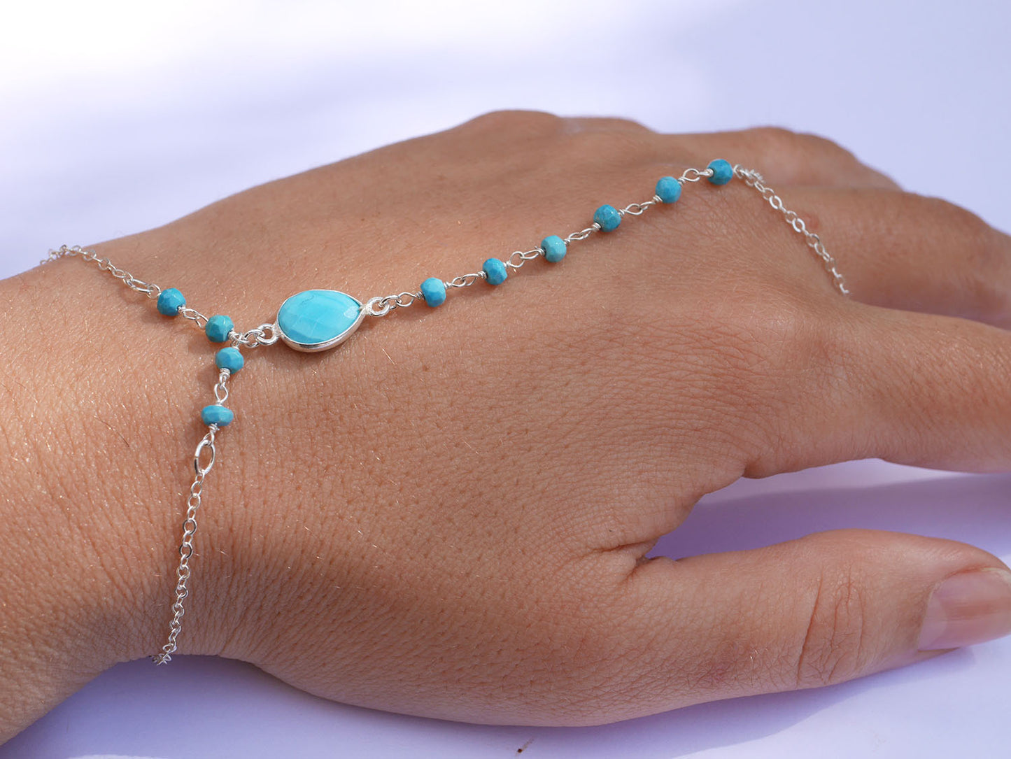 Bijoux de main Ondine - Pierres Turquoise - Argent 925