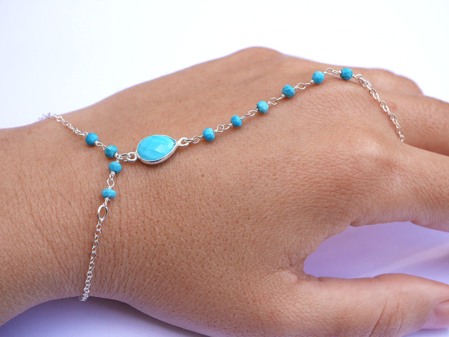 Bijoux de main Ondine - Pierres Turquoise - Argent 925