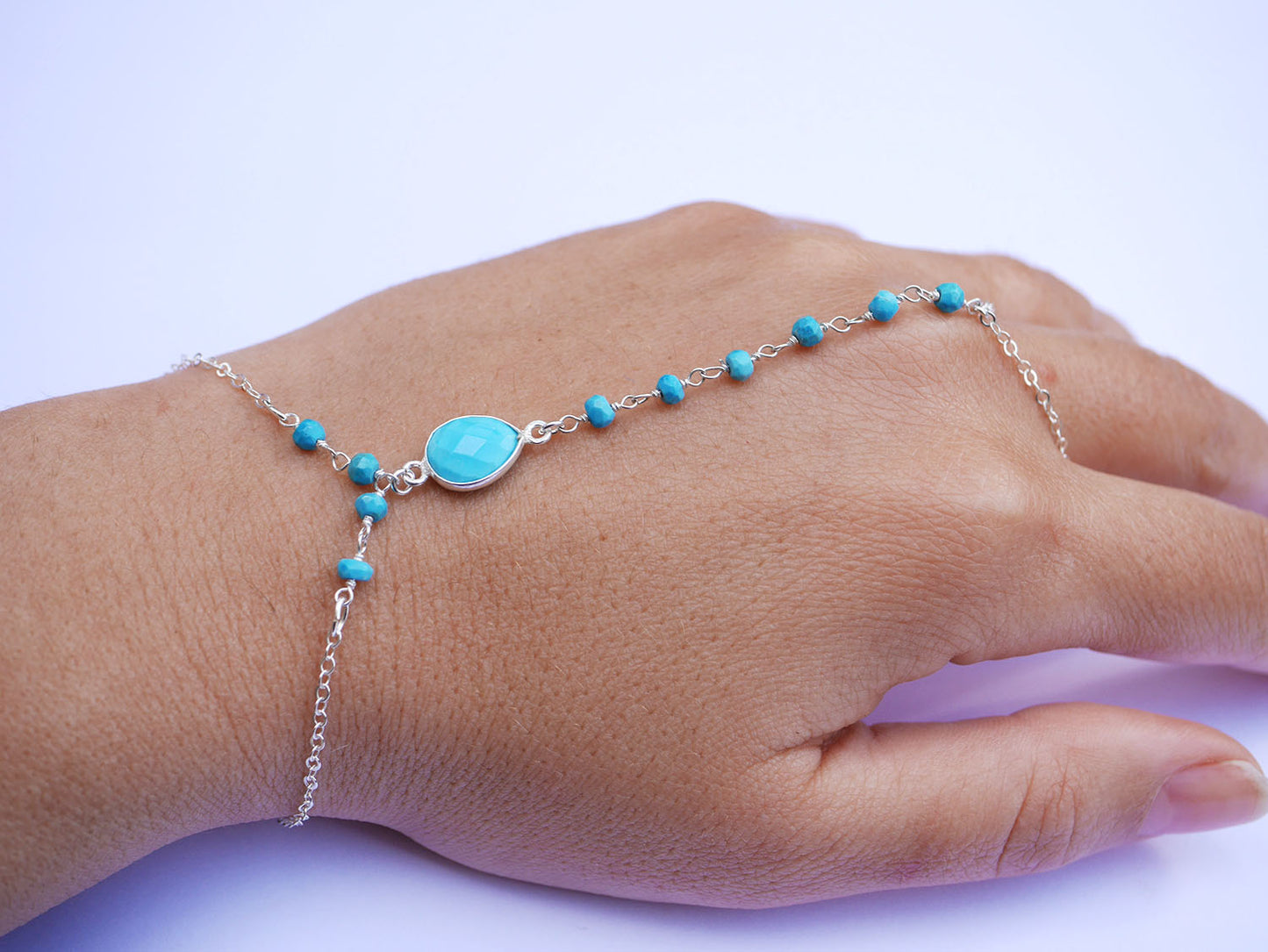 Bijoux de main Ondine - Pierres Turquoise - Argent 925