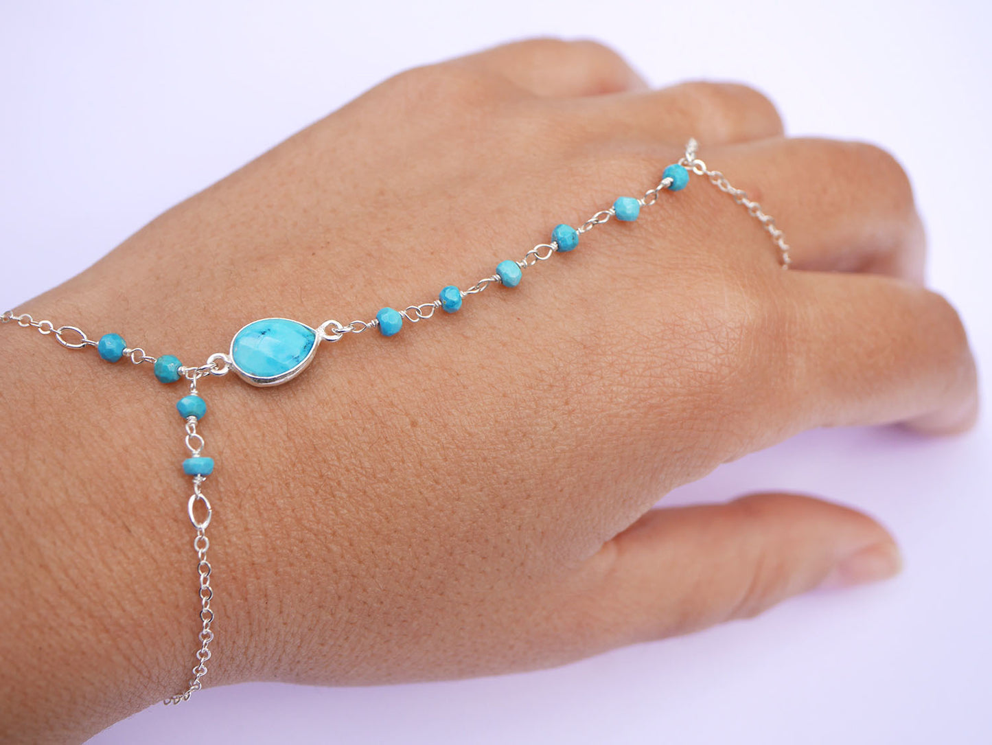 Bijoux de main Ondine - Pierres Turquoise - Argent 925