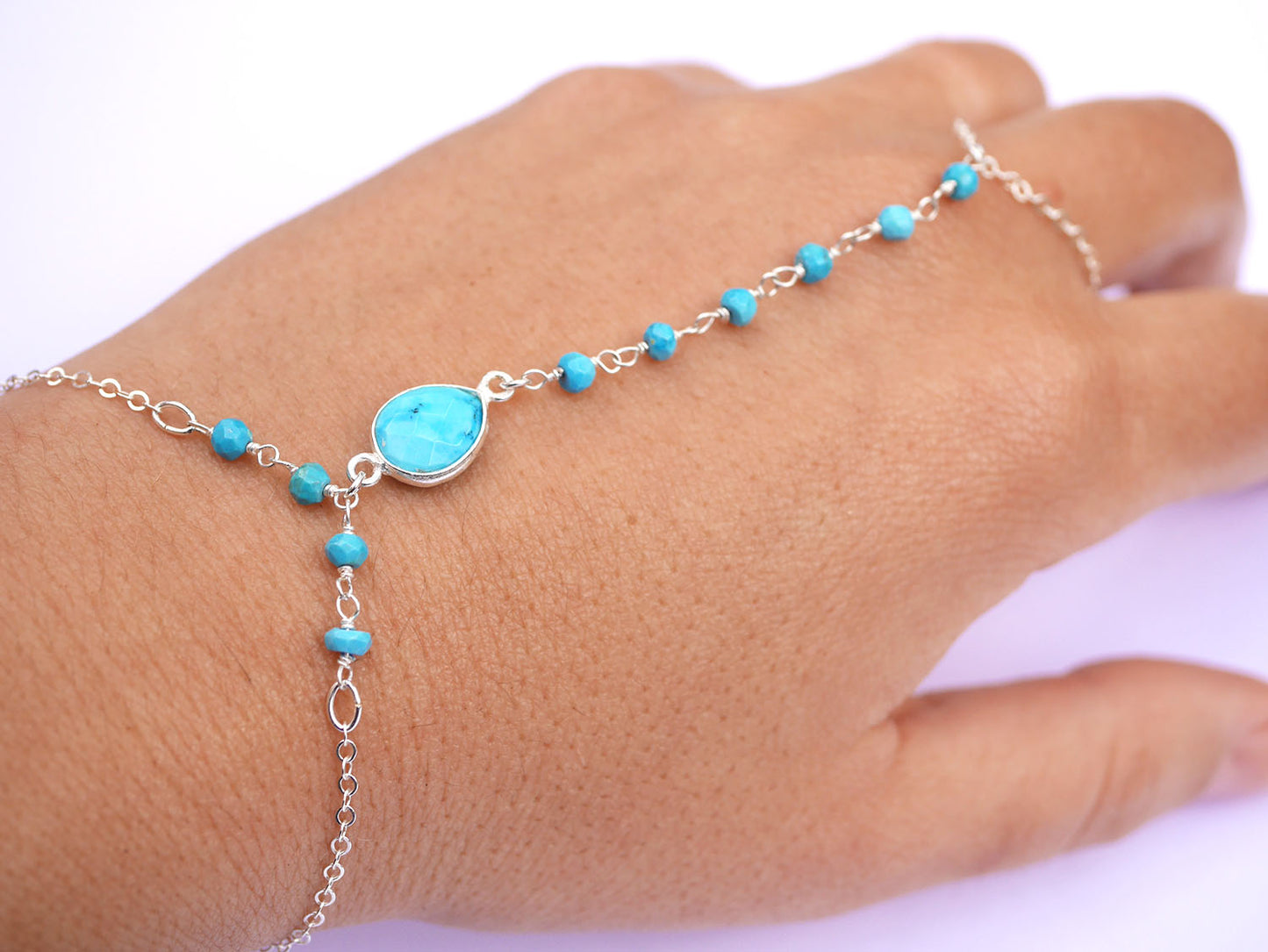 Bijoux de main Ondine - Pierres Turquoise - Argent 925