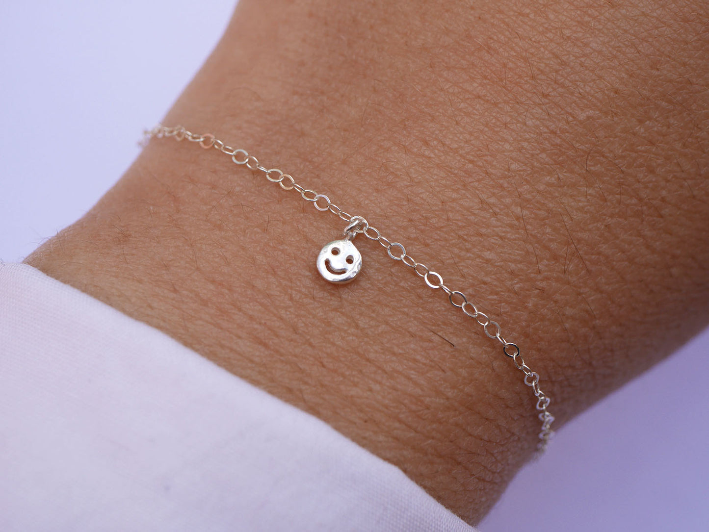 Bracelet Smile - Emoticone sourire content - Bonne humeur - Argent 925