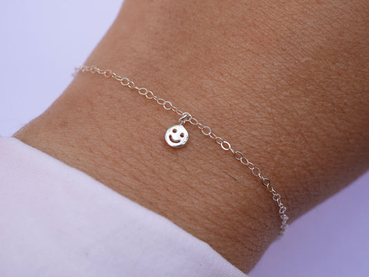 Bracelet Smile - Emoticone sourire content - Bonne humeur - Argent 925