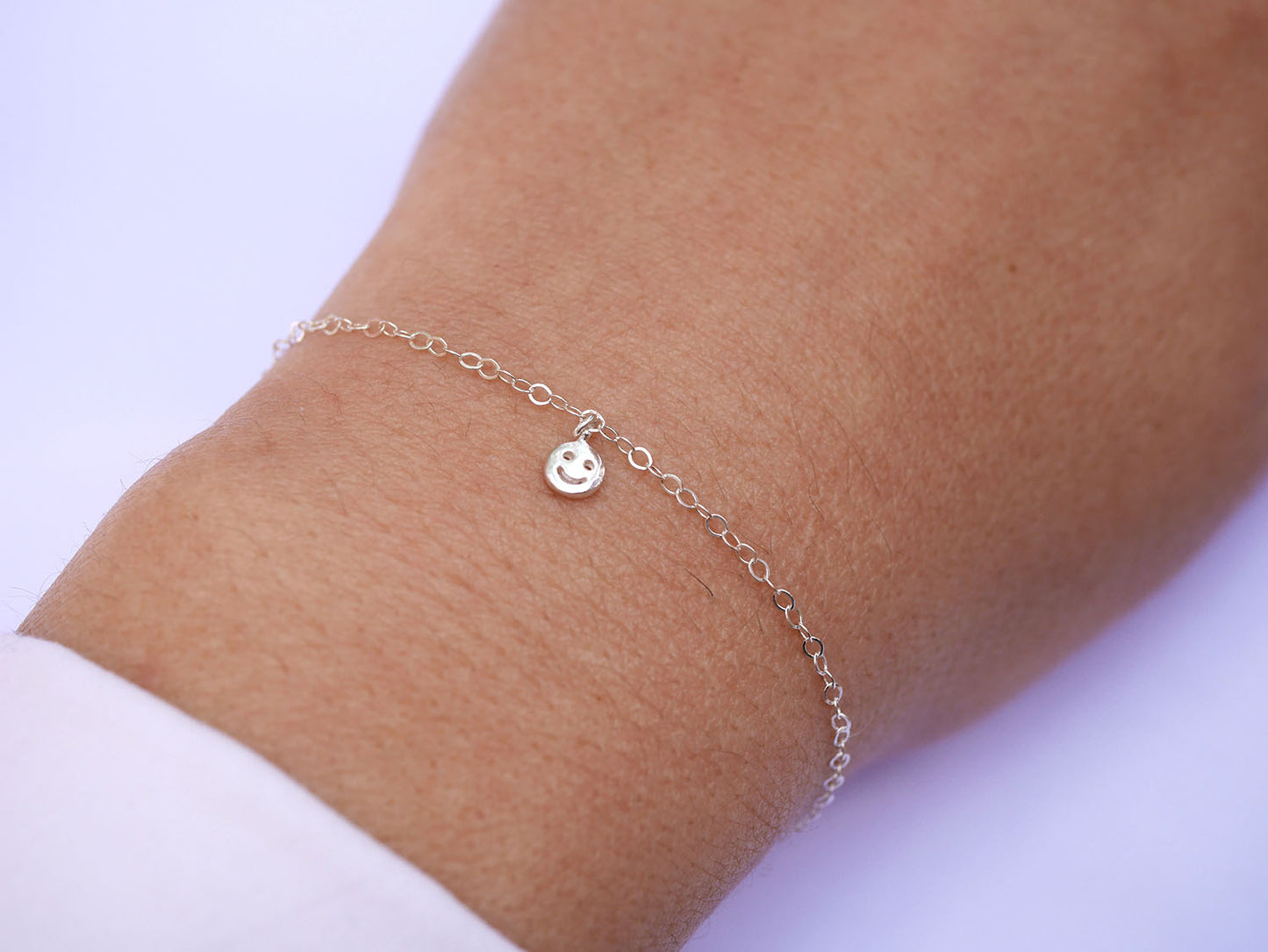 Bracelet Smile - Emoticone sourire content - Bonne humeur - Argent 925