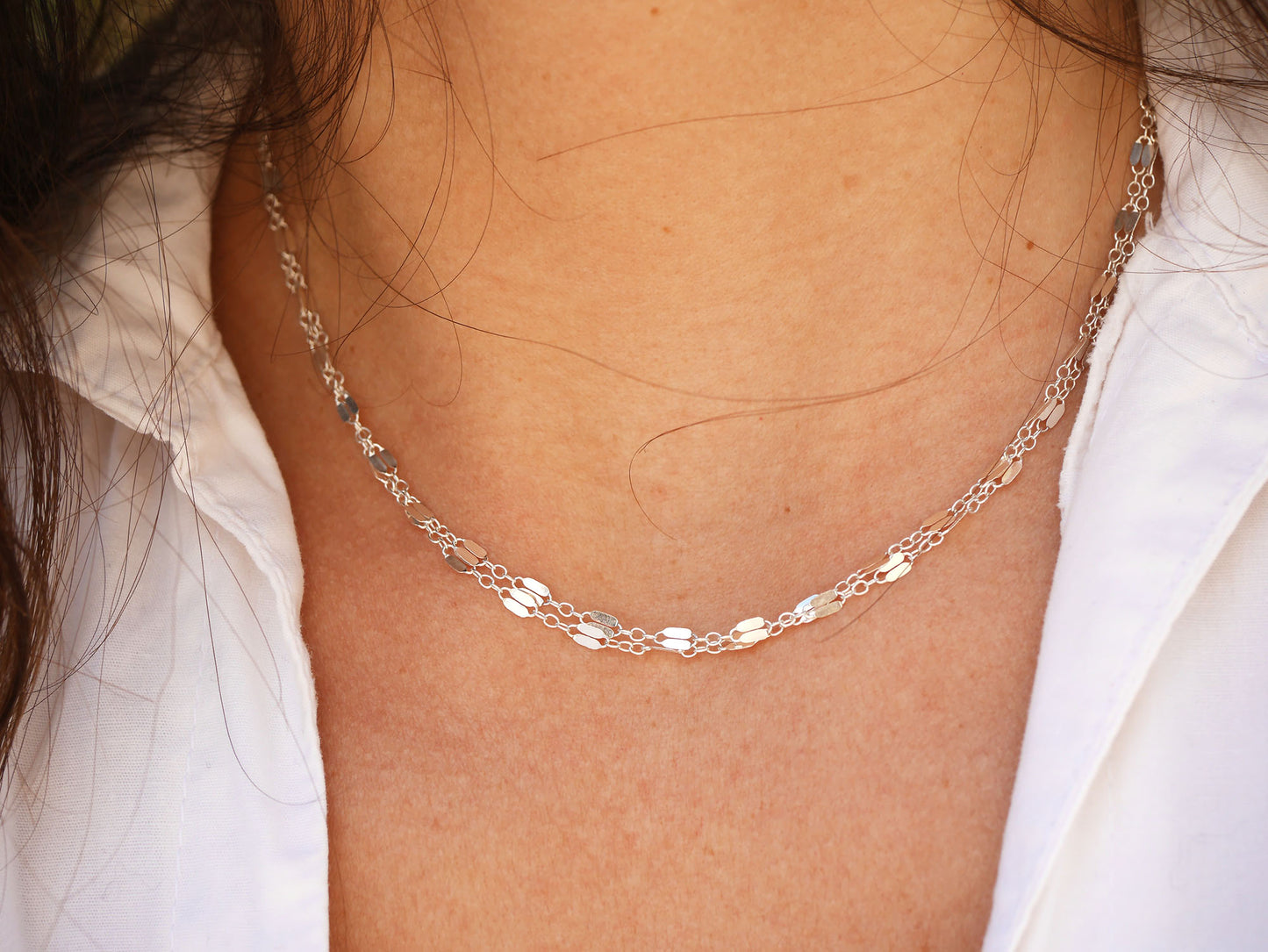 Collier Noellie - Chaîne double - Maillons large - Argent 925