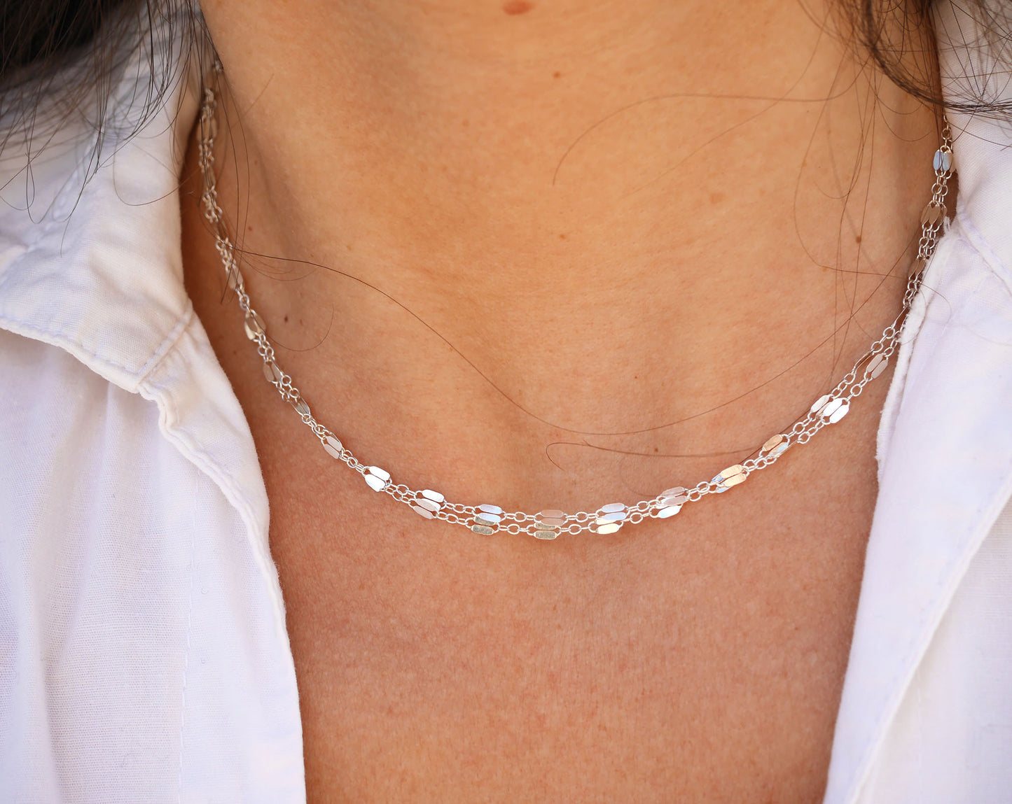 Collier Noellie - Chaîne double - Maillons large - Argent 925