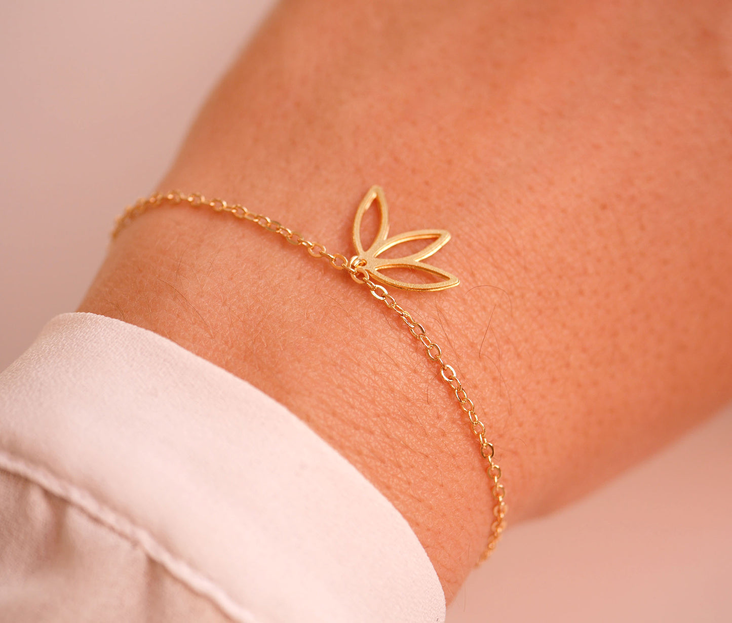 Bracelet Flora - Fleur de Lotus - Plaqué Or