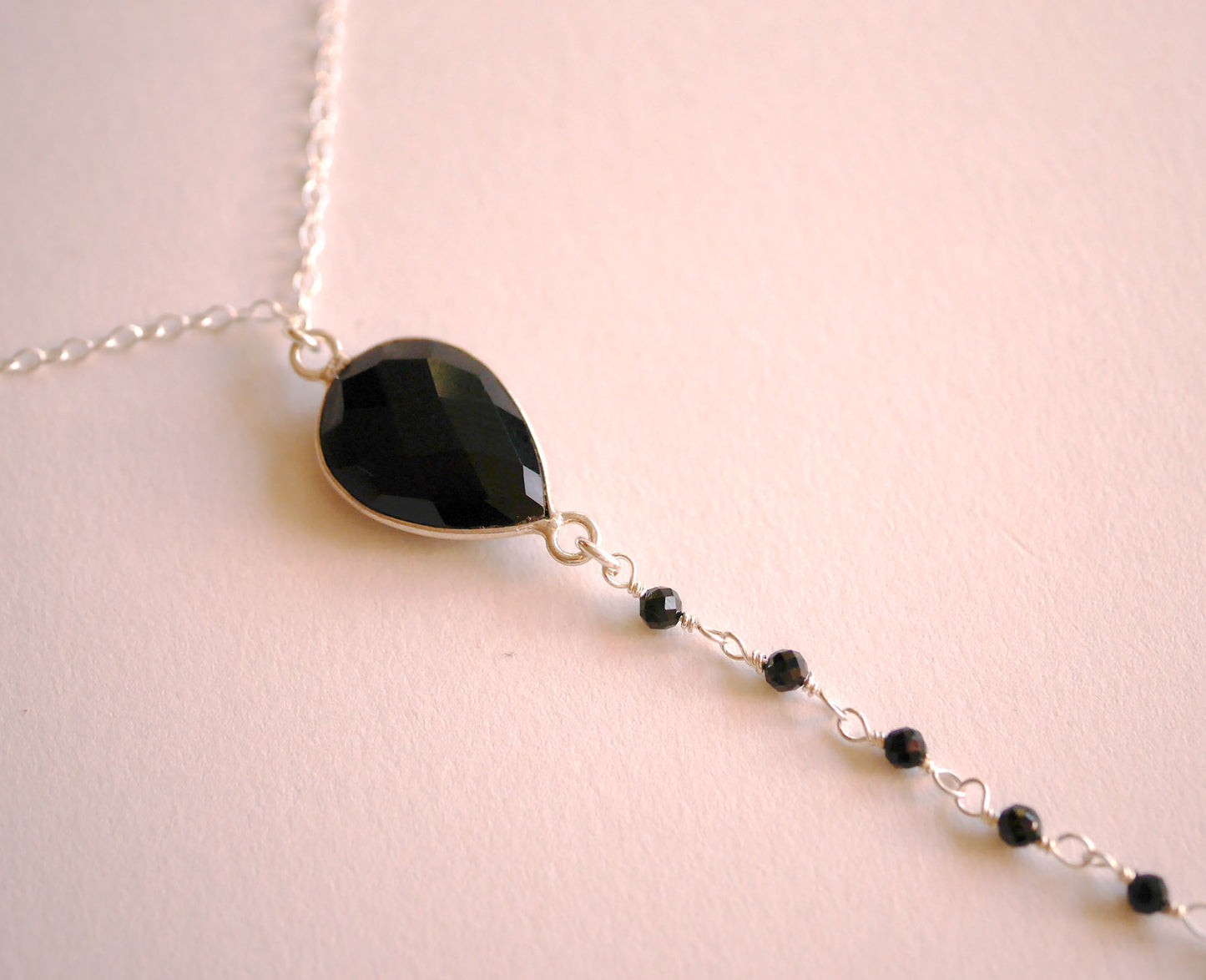 Bijoux de main Athena - Pierre Onyx noir - Goutte - Argent 925