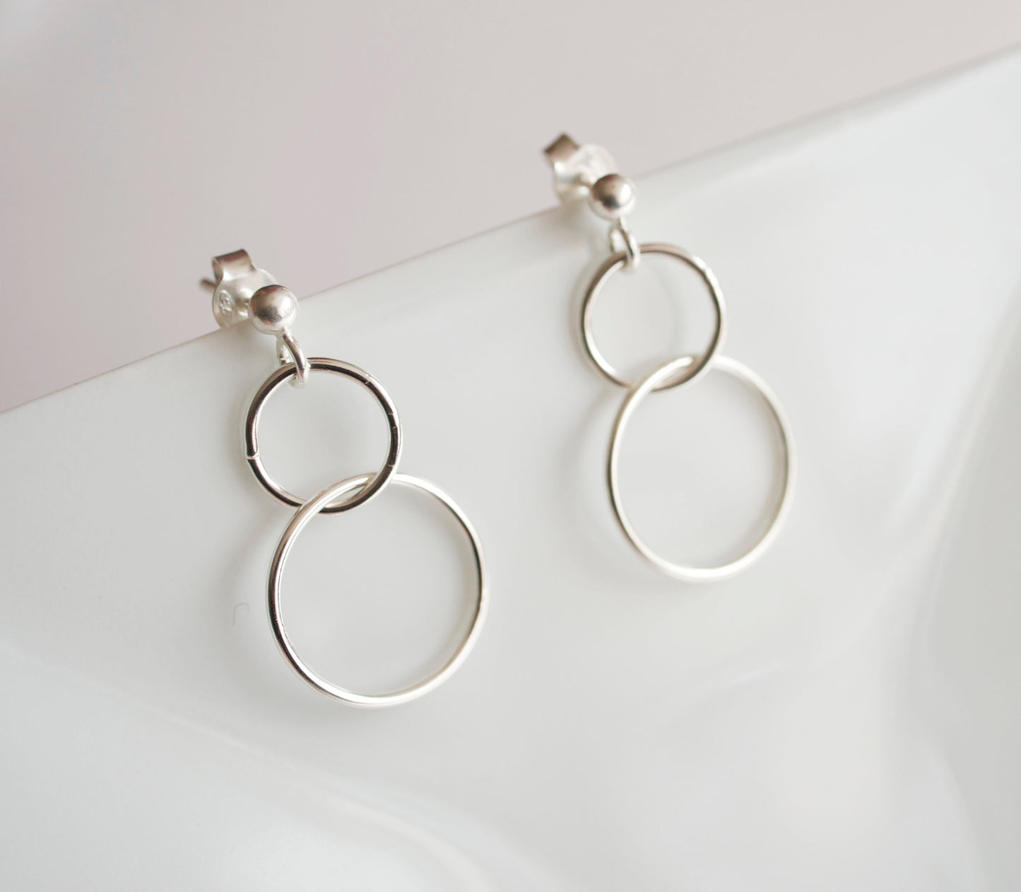 Boucles d'oreille infinity - Double cercles liés - Argent 925