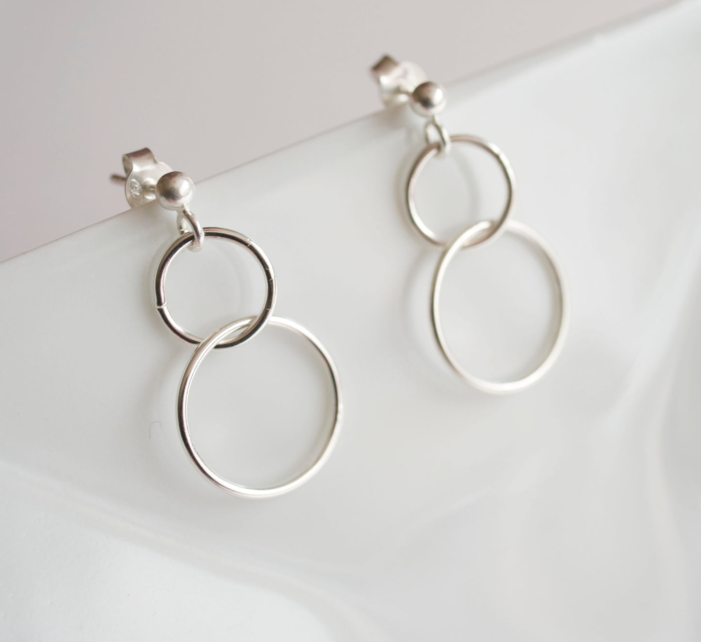 Boucles d'oreille infinity - Double cercles liés - Argent 925