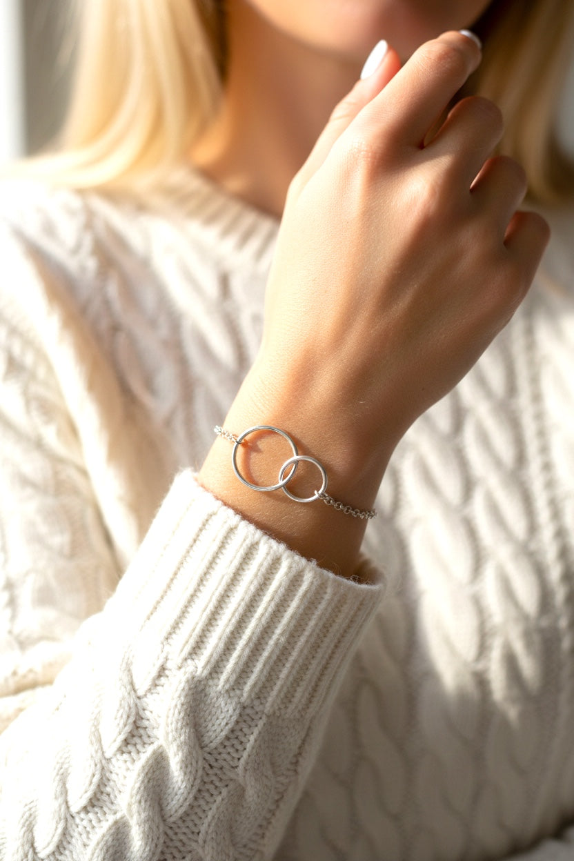 Bracelet Infinity - Double cercles liés - Argent 925