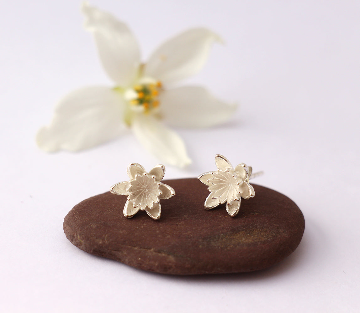 Boucles d'oreille Lotus - Fleur - Argent 925