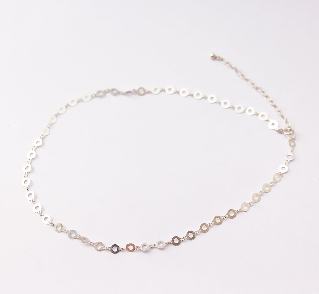 Choker Camélia - Chaine cercles - Argent 925